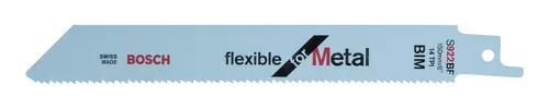 Bosch S 922 BF Säbelsägeblatt - 25er-Pack für Metall - Säbelsägeblätter für schnelle Schnitte in Metall, optimiert für hohe Geschwindigkeiten und lange Lebensdauer. Ideal für starke Bleche und massive Rohre.