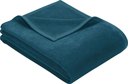 Erwin Müller Wohndecke, Wolldecke, Kuscheldecke Petrol Größe 150x200 cm - strapazierstark, weich, temparaturausgleichend (weitere Farben, Größen)