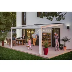 Terrassenüberdachung Genua 434 x 357 cm in weiß von SKAN HOLZ