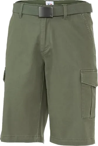 Tom Ramsey Kurze Hose Herren, Cargo Shorts Herren inkl. Gürtel, robuste Herren-Shorts aus Baumwolle mit 6 Taschen, Bermuda Shorts in Regular Fit, Olivgrün, Gr. 56