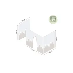 Hoppekids Vorhang Mittelhochbett 70x160  Winter Wonderland , creme , Maße (cm): B: 300 H: 108