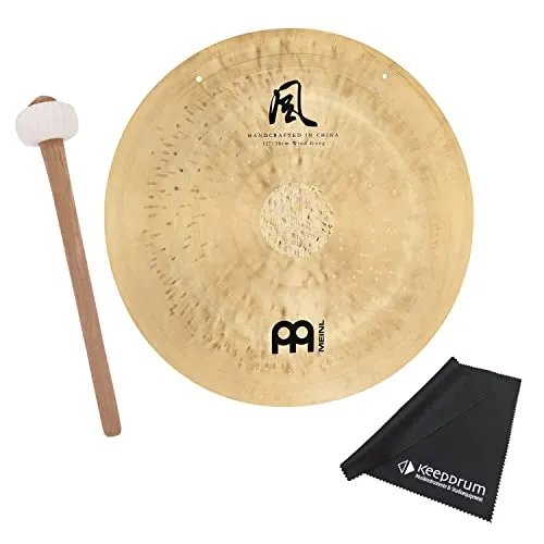 Meinl Sonic Energy WG-TT12 Wind Gong mit Tuch - Becken: Handgefertigter Wind Gong aus Bronze, 12 Zoll, ideal für Meditation und Klangtherapie, inklusive Schlägel und hochwertigem Mikrofaser-Reinigungstuch.