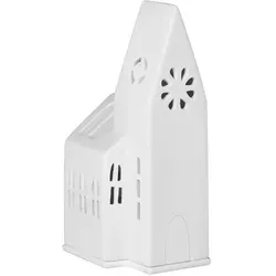 räder Lichthaus Kerzenständer Kirche klein weiß - Eleganter Kerzenständer aus unglasiertem Porzellan, ideal für Teelichter oder LED-Teelichter. Schafft stimmungsvolle Akzente in jedem Raum und ist pflegeleicht und langlebig.