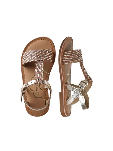 vertbaudet Mädchen Ledersandalen mit Schnalle Sandale