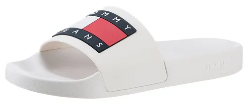 Tommy Jeans Damen Badeschuhe Flag Pool Slide Badelatschen, Weiß (Ecru) - Stylischer Komfort für den Sommer - Dusch- & Badeschuhe für Damen mit hochwertigem Design und optimaler Passform, ideal für Wellnessurlaube und lässige Sommer-Outfits.