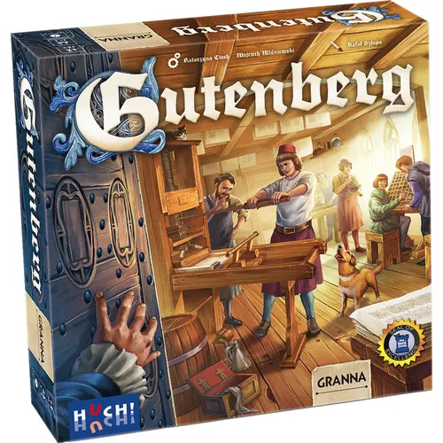 HUCH! Gutenberg Strategiespiel, Large - Gesellschaftsspiel von Katarzyna Cioch, fördert strategisches Denken und ist ideal für Familienabende.