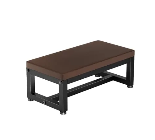 Tritthocker aus Holz für Erwachsene & Kinder, Klohocker 500lbs Tragkraft, Anti-Rutsch Oberfläche & Verstellbare Füße & Abgerundete Ecken, Platzsparend 40x20x15cm für Küche Bad