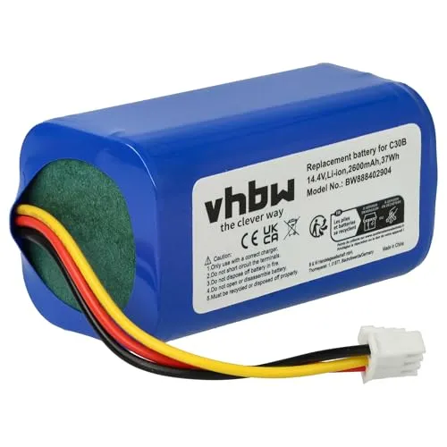 vhbw Akku kompatibel mit V-tac VT-5555, VT-5556 Staubsauger (2600 mAh, 14,4 V, Li-Ion)