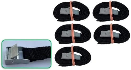 Befestigungsriemen 80 cm x 20 mm Made in Germany Fahrradträger Spanngurte Klemmschloss Zurrgurte Schnallgurte 5 x