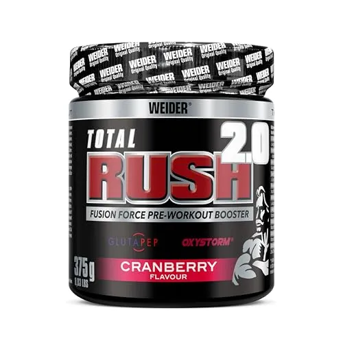 Weider Total Rush 2.0 Cranberry - Energiesteigerung für dein Workout - Diätergänzungsmittel mit köstlichem Cranberry-Geschmack, ideal für mehr Energie und Leistungssteigerung beim Training.
