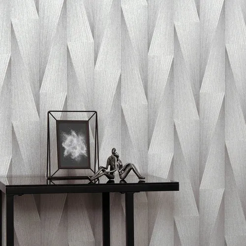 Guido Maria Kretschmer Vliestapete 3D-Optik Silber Metallic - Moderne Wandtapete in 3D-Optik, ideal für alle Zimmer. Abziehbar und hoch waschbeständig für einfache Pflege. Maße: 0,5 m x 10 m, deckt 5,33 m² ab.