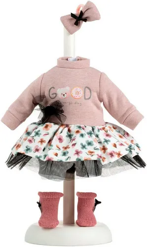 Llorens Kleiderset Tütü Blumen 35cm - Perfekte Puppenmode - Zubehör für Puppen, bezauberndes Tütü-Design mit floralen Motiven, ideal für kreative Spielstunden und das perfekte Outfit für kleine Puppenliebhaber.