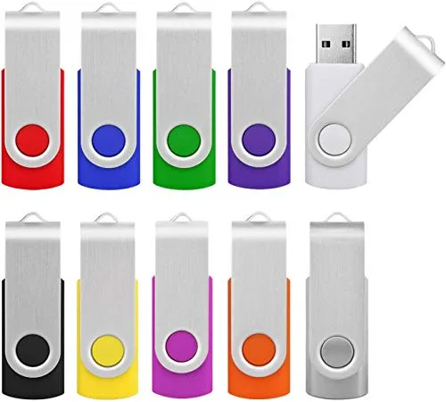 KOOTION 10 Stück USB Sticks 16GB Speichersticks Set USB 2.0 10 STK Bunt Datenstick Memory Stick Metall 16G Thumb Drive 10er Pack Flash-Laufwerke 16 Gbyte Flash Sticks USB Flash Drives Mehrfarbig