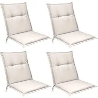 Beautissu Polsterauflage Base, 4er Set für Niedriglehner Gartenstühle - Auflagen für Niedriglehner Gartenstühle, 100% Polyester mit UV Lichtechtheit 5, sorgt für idealen Sitzkomfort und verwandelt Ihren Gartenstuhl in eine bequeme Sitzgelegenheit.