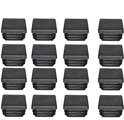 Rohrstopfen 40x40mm Lamellenstopfen Schwarz Kunststoff Stopfen für Quadratrohr Möbelgleiter Schutzkappen Rechteckstopfen 16 Stück
