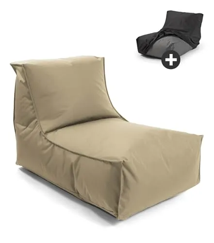mokebo Sitzsack Der Sundowner (mit Schutzhülle) - Bequemer Bean Bag für drinnen & draußen - Sitzsäcke für Kinder & Erwachsene, wasserabweisend und ideal für Terrasse, Balkon oder Garten. Made in Germany mit hochwertiger, allergikerfreundlicher Füllung.