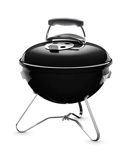 Weber Smokey Joe Original Holzkohlegrill - Portabler BBQ Grill mit Ø 37cm Grillfläche - Grills - Tragbarer Holzkohlegrill mit porzellanemailliertem Kessel und Deckel, ideal für Picknicks und Campingabenteuer.