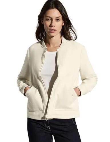CECIL Damen B202032 Blouson in Woll-Optik, beige meringues, XL - Funktionsjacken mit modischer Woll-Optik, weich und bequem, ideal für stilvolle Outfits in der Übergangszeit.
