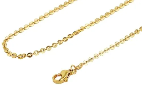 Akzent Kette Unisex - Premium Halskette Unisex aus Edelstahl in Gold, 100% Wasserfest & Hautverträglich