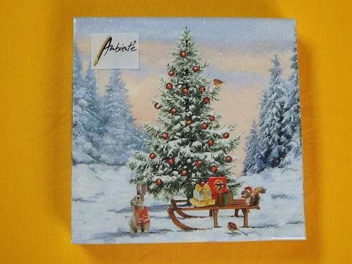 Ambiente Weihnachten Papierservietten - Winter Animals, 20 Stück 33 x 33 cm, ideal für Serviettentechnik und kreative Bastelprojekte