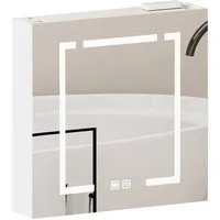 PXloue LED Spiegelschrank 60 x 14 x 60 cm mit Stauraum und Spiegel - Moderner LED Spiegelschrank für Badezimmer, Schlafzimmer oder Schminkbereich. Mit integrierter LED-Beleuchtung und praktischem Stauraum vereint er Funktionalität und Stil auf kleinem Raum.