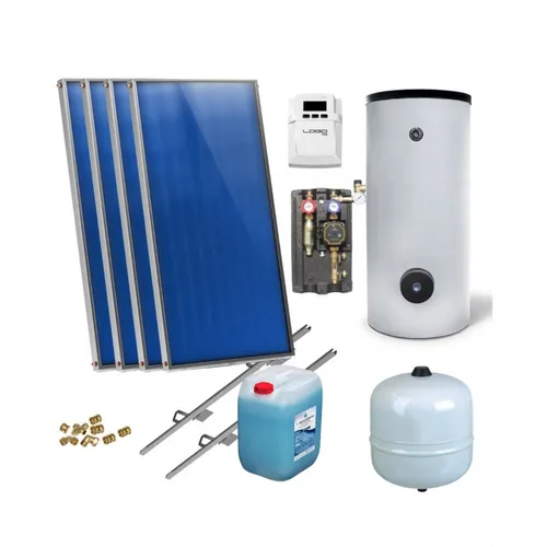 Flachkollektoren Warmwasser Solarpaket mit 4 Kollektoren