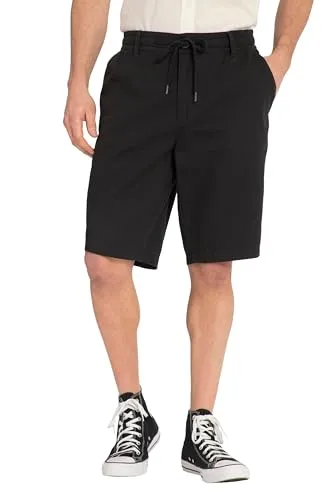 JP 1880 Herren Leinenoptik Bermuda Hose, Schwarz, 7XL EU - Wanderhosen in kühler Leinenoptik, lässige Passform mit Elastikbund für optimalen Tragekomfort, perfekt für sommerliche Abenteuer.