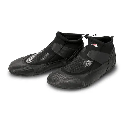 F2 Neopren Barfuß Surfschuhe 40-41 Schwarz - Sandalen aus 2,5 mm Neopren für optimalen Komfort und Wärmeschutz, mit segmentierter Sohle für Flexibilität und Gummiflügel zur Knöchelunterstützung.