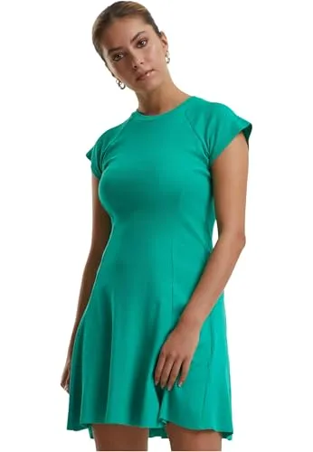 Urban Classics Damen Kleid Ladies Skater Rib Dress, Kurzarm Skaterkleid für Frauen, in Minilänge, erhältlich, Größen XS-5XL