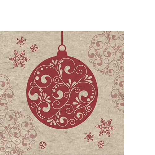 kleine Cocktailservietten nachhaltig Baubles - Kugeln mit Ornamente 25x25cm 25