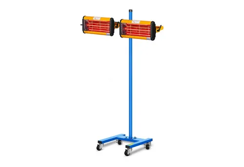 MSW Infrarotstrahler Lacktrockner 2200 W - Infrarot-Lacktrockner für professionelle Kfz-Werkstätten, mit 2 individuell steuerbaren 1100 W Strahlern für schnelle, blasenfreie Trocknung von Lacken auf einer großen Fläche von 800 x 800 mm.