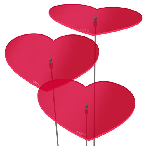 Stück SUNPLAY Sonnenfänger Ø20cm Suncatcher Gartenstecker Herzen ROT 3
