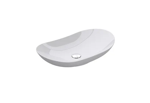 Mai & Mai Aufsatzwaschbecken Brüssel858 - Ovales Handwaschbecken aus hochwertiger Keramik mit Nano-Versiegelung für einfache Reinigung, Maße: 63 x 36,5 x 14 cm, ideal für moderne Badezimmer.