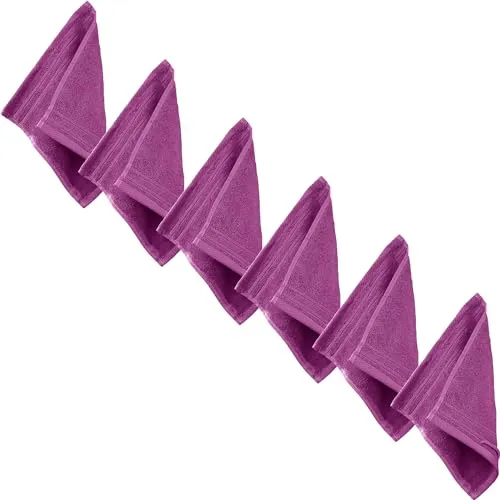 Erwin Müller Seiftuch Heidelberg 6er- Pack, 100% Baumwolle Fuchsia Größe 30x30 cm - weiche Qualität, saugstark und strapazierfähig - praktisch durch Schlaufe