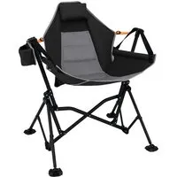 Costway Campingstuhl Faltbar mit Verstellbarer Rückenlehne Schwarz