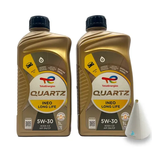 L Total Quartz Ineo Longlife 5W-30 | passend für | VW 504 00 | VW507 00 | MB 229.51 | BMW LONGLIFE-04 | PORSCHE C30 | 2 Liter | Motoröl | Motorenöl | mit Trichter 2