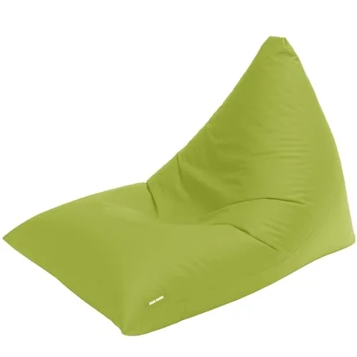 Green Bean® Sitzsack 'Triangle' - Dreieckiger Komfortsitzsack in edlem Grün - Sitzsäcke für Indoor & Outdoor, dreieckige Form mit waschbarem Bezug und 220 Liter EPS-Perlenfüllung für ergonomisches Sitzen und entspannte Momente.