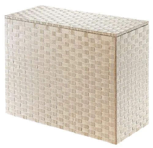 Kobolo 3 Fächer Wäschesammler Wäschesortierer - Nylon - beige weiß -77x35x63 cm