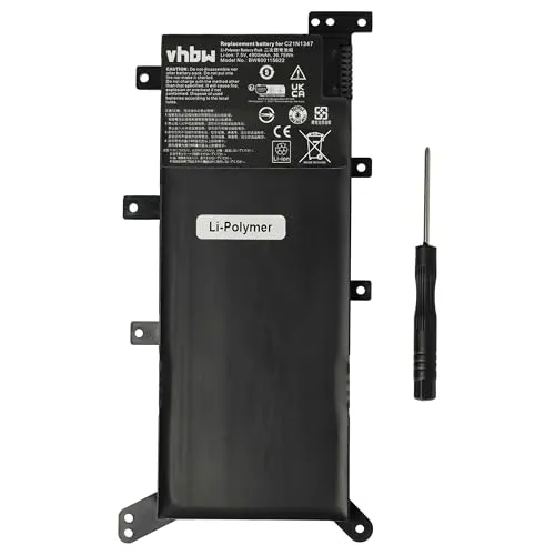vhbw 1x Akku kompatibel mit Asus VivoBook F555BP-DM245T, F555BA-XX188T, F555BA-XO059T Notebook (4900 mAh, 7,5 V, Li-Polymer)