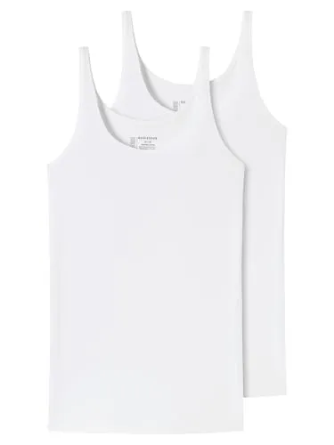 Schiesser Damen Top Trägertop 2er Pack - Unterhemden für Damen im praktischen Doppelpack, aus 95% nachhaltigem Organic Cotton für höchsten Tragekomfort und optimale Passform.