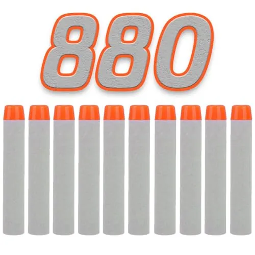 König Design Nerf Pfeile - 880 Stück Nachfüllpack für NERF Blaster - Ideal für NERF N-Strike Blaster: 880 Darts aus sicherem Schaumstoff für präzise Schüsse. Genügend Munition für spannende Spiele und Zielübungen. Perfekt für Kinder ab 8 Jahren, unter Aufsicht.