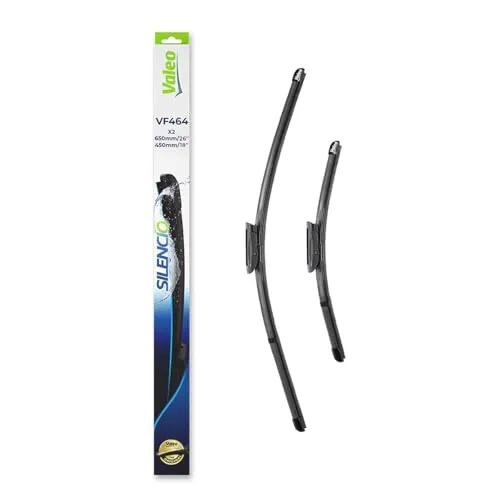 Valeo Wischblatt SILENCIO FLAT BLADE SET 574664 - Scheibenwischer mit flachem Design für optimale Aerodynamik und leisen Wischbetrieb, ideal für klare Sicht bei Regen.