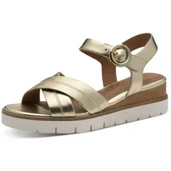 Tamaris Damen Sandalette mit Keilabsatz, metallic, 42 EU in gold von Tamaris
