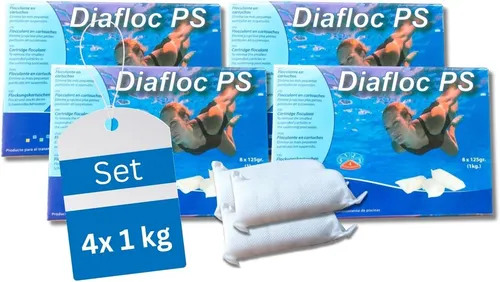Flockkartuschen Pool Schwimmbad Flockungsmittel 4kg (32 x 125g Kartuschen)