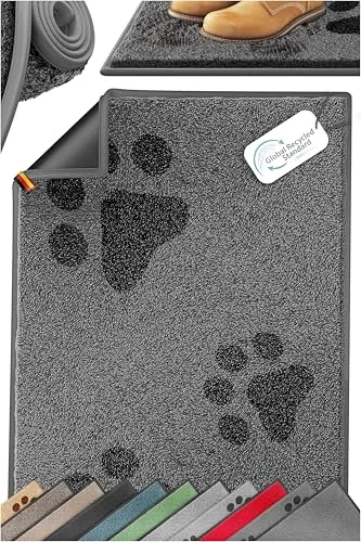 KESSER Fußmatte Schmutzfangmatte rutschfest für Innen- & Außenbereich, Höhe: 7 mm, Teppich für Wohnungseingang, Büro & Vorzimmer grau 90 cm x 60 cm x 7 mm