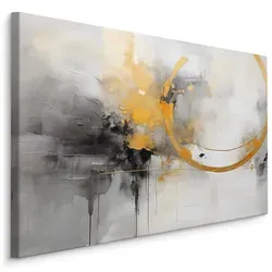 Muralo Leinwandbild, Schwarz, Weiß, Beige, Textil, Abstrakt, Rechteckig, 100x70 cm, Bilder und Zubehör, Wandbilder, Leinwandbilder