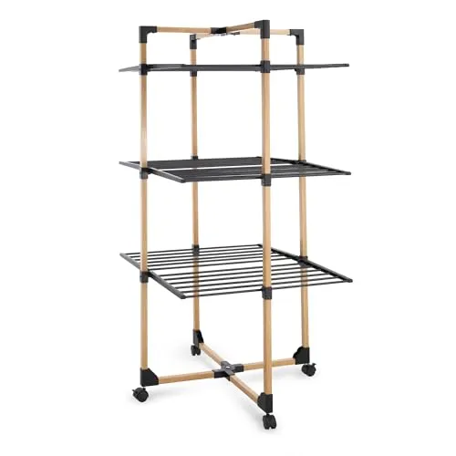 Meisterhome® Extra großer Wäscheständer Turm mit Rollen