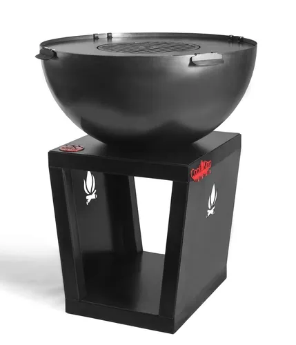 Grill SANTOS D 85 cm tiefe Grillschale Sockel mit Kaminholzablage Grillplatte