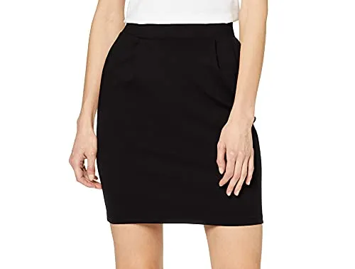 ICHI IHKATE SK Damen Minirock - Stretch & Elastikbund, Größe 2XL, Farbe Black - Damen Röcke mit elastischem Bund und Kordelzug, ideal für vielseitige Outfits. Bequem und stylish, perfekt für jeden Anlass!