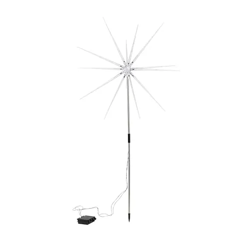 LED Gartenstecker Polar Stern kaltweiss Batteriebetrieb Timer Höhe 95cm 76477